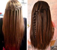 коса-водопад на длинные прямые волосы